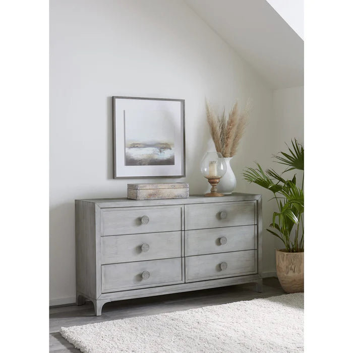 Commode Boho Chic à six tiroirs en blanc délavé (2024)