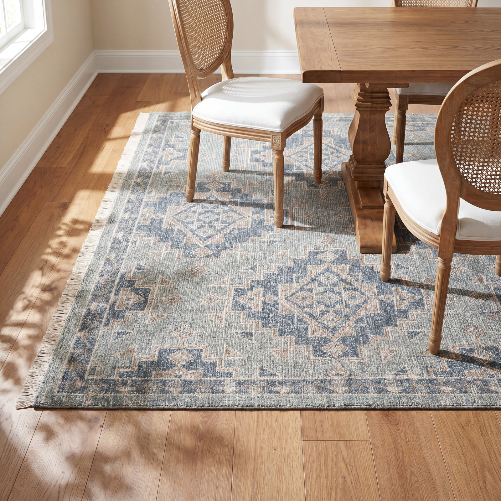 Maeve Hand-Knotted Geometric Wool Rug, Rectangle 7'9" x 9'9"