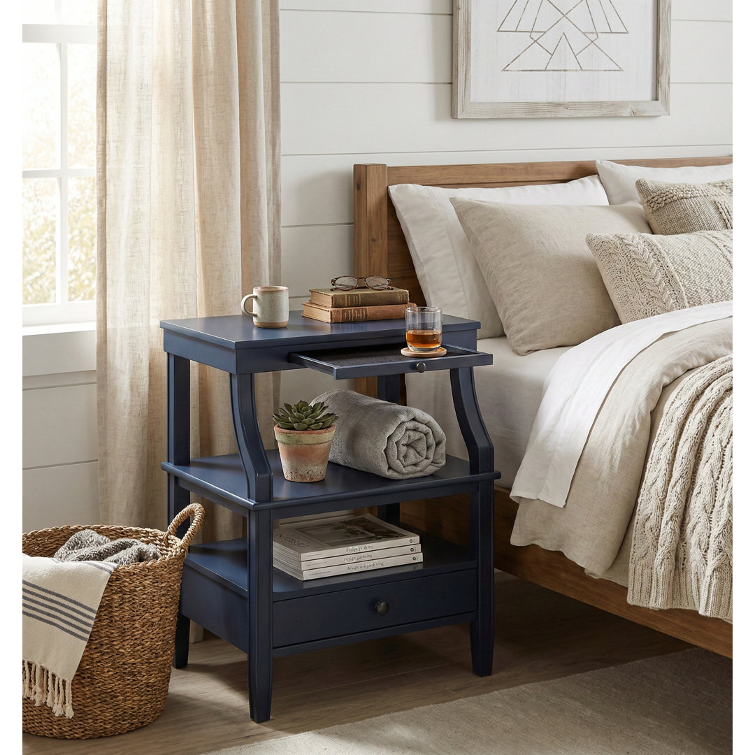 Arnita 23.75'' W Nightstand (Set of 2) Lark Manor™ Color: Midnight Blue