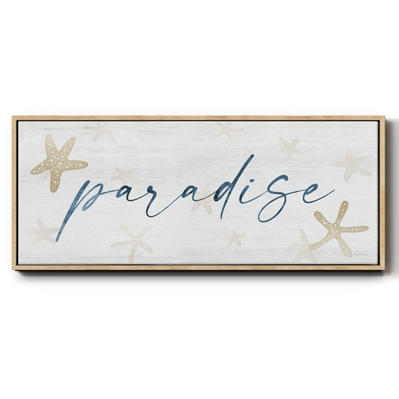 Paradise- Framed Canvas, 12" H x 30" W