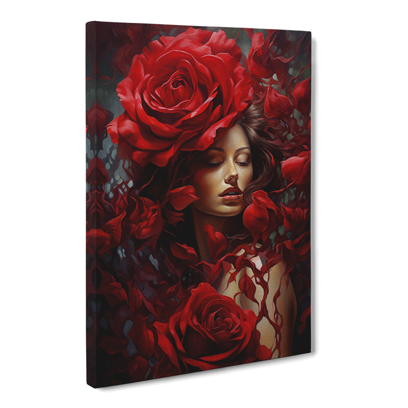 Rose Contemporary No.2 - Wrapped Canvas, 50cm H x 35cm W x 3cm D