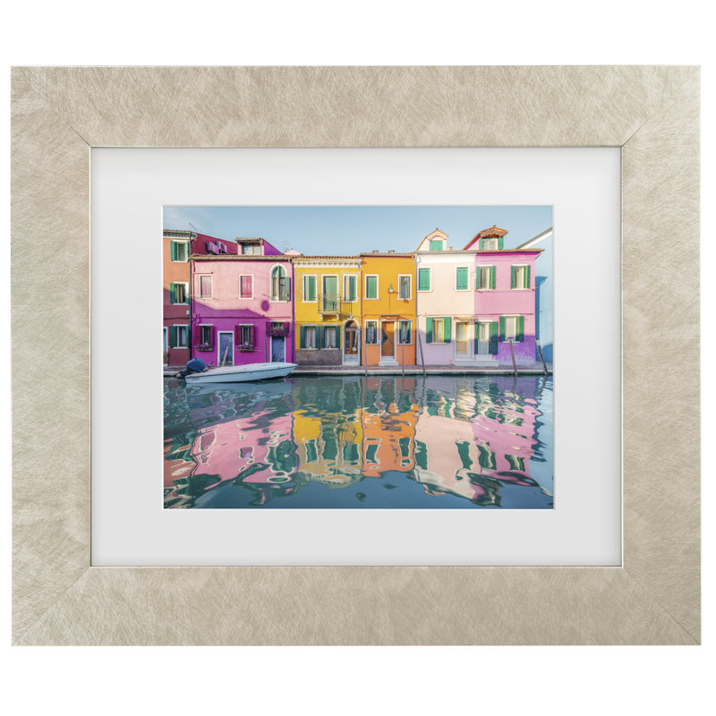 Bolog Stefan Hefele   Burano Matted Framed Art, 19.5" H x  23.5" W, Cream Framed
