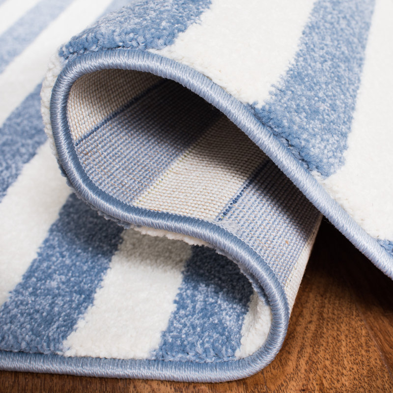 Tapis ivoire / bleu marine Hickman, Rectangle 2 pi x 3 pi