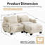 Canapé d'angle en chenille avec coussin lombaire délicat, design ergonomique incurvé, pouf amovible, montage facile-1611740272