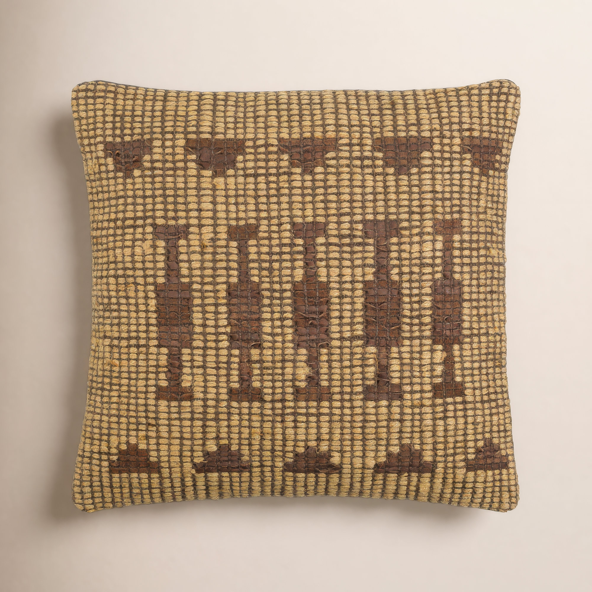 Twareg Geometric Jute / Sisal Pillow Cover, 22"H x 22"W