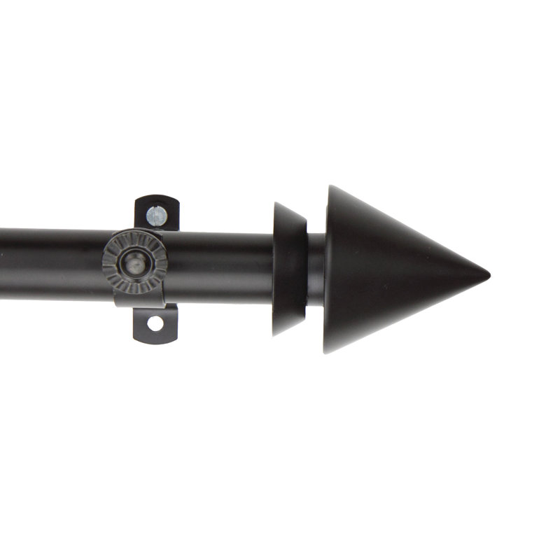 Tringle à rideaux simple de coin Bagdad, 28 po à 48 po, Noir