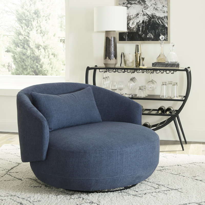 Fauteuil pivotant rembourré Dubenky, Marine