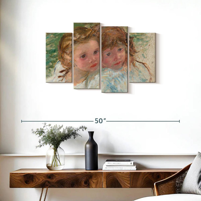 Leisha, deux petites soeurs, H 22 po x l 36 po