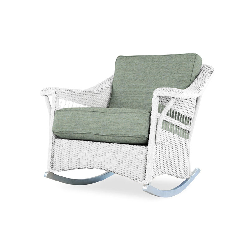 Nantucket Outdoor Rocker Chair, Loveboat Mint, White
