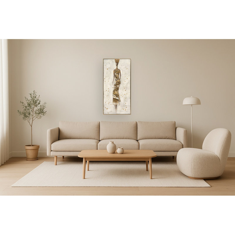 Art mural texturé Regal Muse - 21 po x 40 po - cadre doré