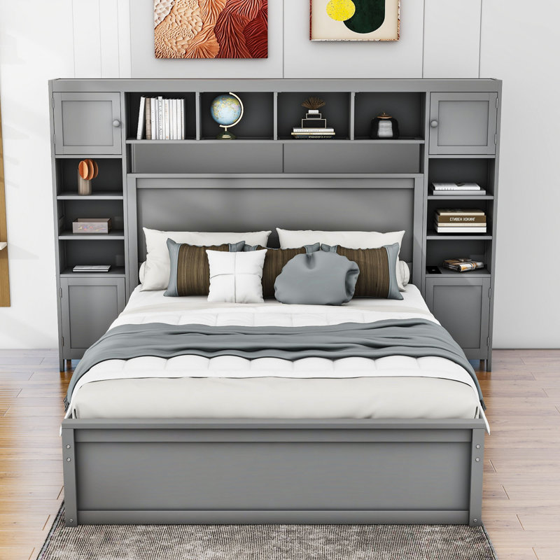 Alvinia Platform Storage Bed, Queen, Gray