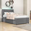 Lit plateforme tapissier en bois avec lit gigogne et tête de lit-1031538342-1031538343