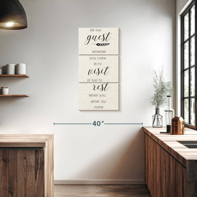 Plaque murale «Be our invité», H 38 po x l 18 po