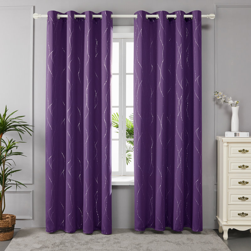 Cohmer Room Darkening Curtain Pair, 52" W x 84" L, Purple Grape