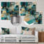 Vivid Emeral and Gold Contours Circles I - formes abstraites, art mural en métal-1669052772