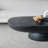 36" X 24" X 15" Black Oval Coffee Table