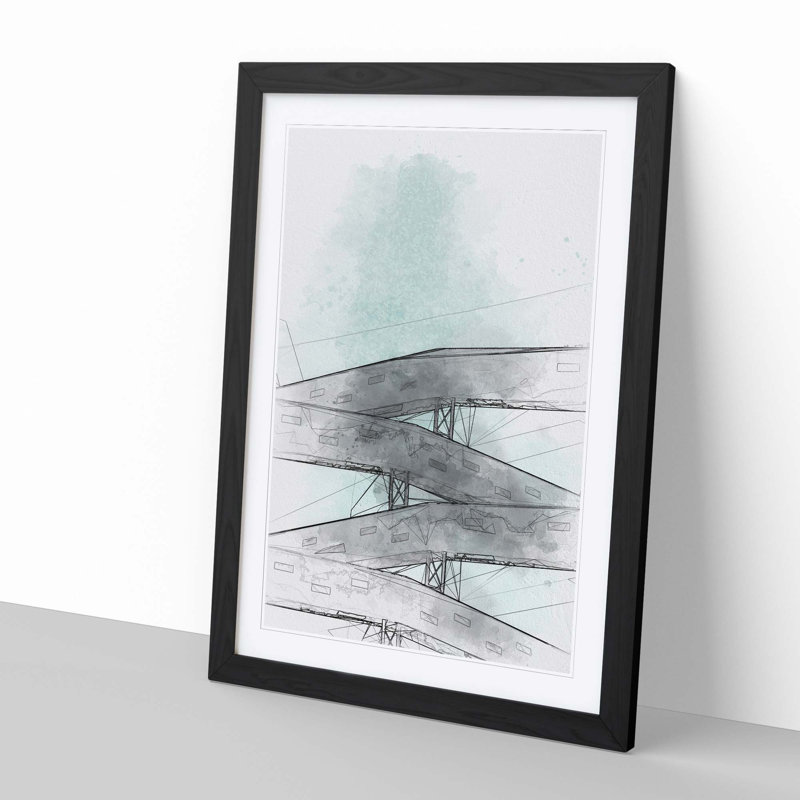 Sketching the Architecture Vol.33 - Picture Frame Drawing Print, Black Framed, 87cm H x 62cm W x 2cm D