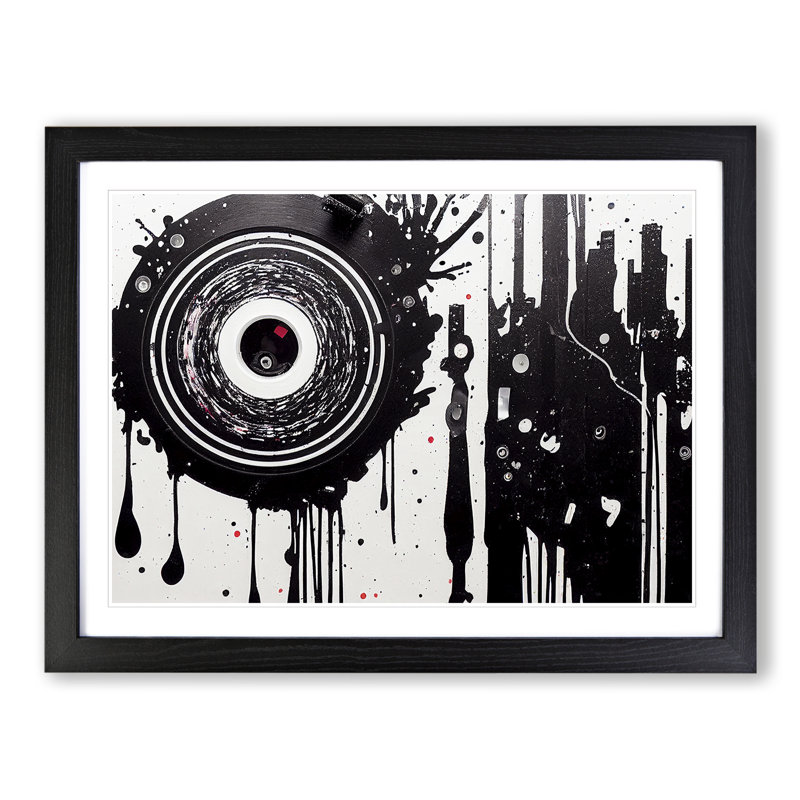 Evolving Cassette Tape Abstract - Framed Print, Black, 34cm H x 46cm W x 2cm D