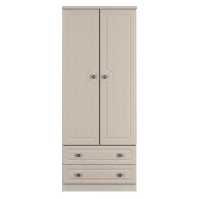 Cloninger 2 Door 2 Drawer Wardrobe, Beige