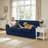 4 Piece Stretch Jacquard Couch Cover, Sofa Slipcover for 3 Cushion Couch, Machine Washable Furniture Protector(Sofa, Navy)-1400389073