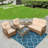 Bay Isle Home™ 5 Pieces Outdoor Wicker Patio Conversation Sets With Glider Loveseat, 2 Chairs With 2 Glass-Top Coffee Table Wicker Rocking Glider Set, Wicker Conversation Set With Thickened Cushions, Beige