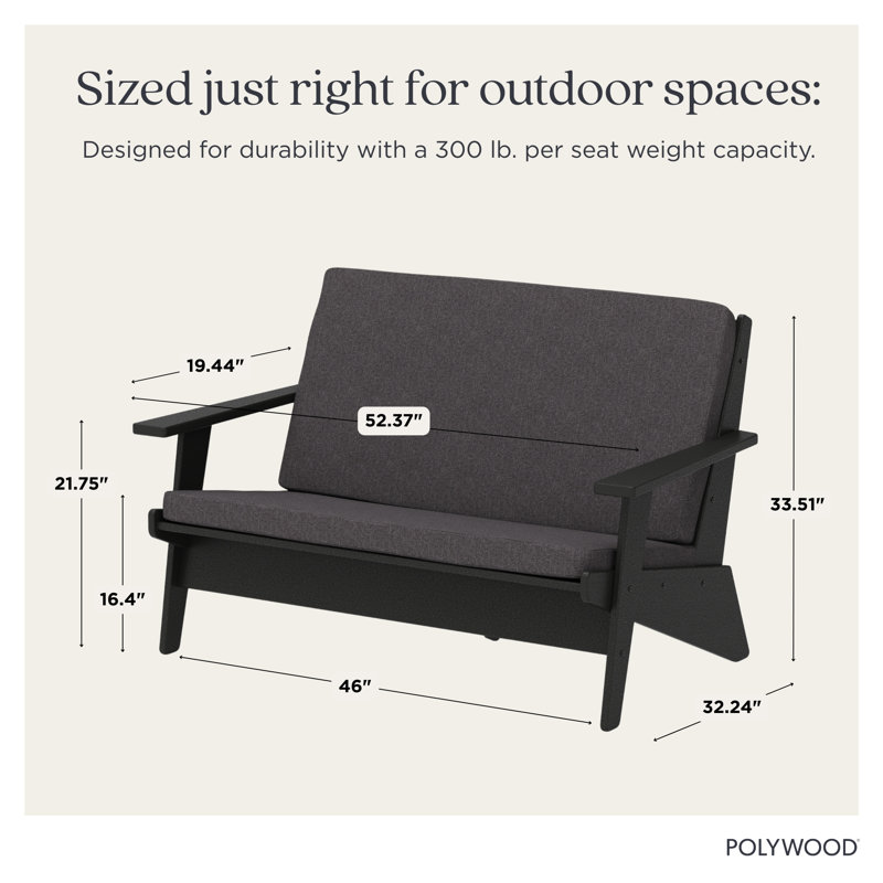 Causeuse POLYWOOD x Sol 72, Noir, Revolution® gris anthracite cendré