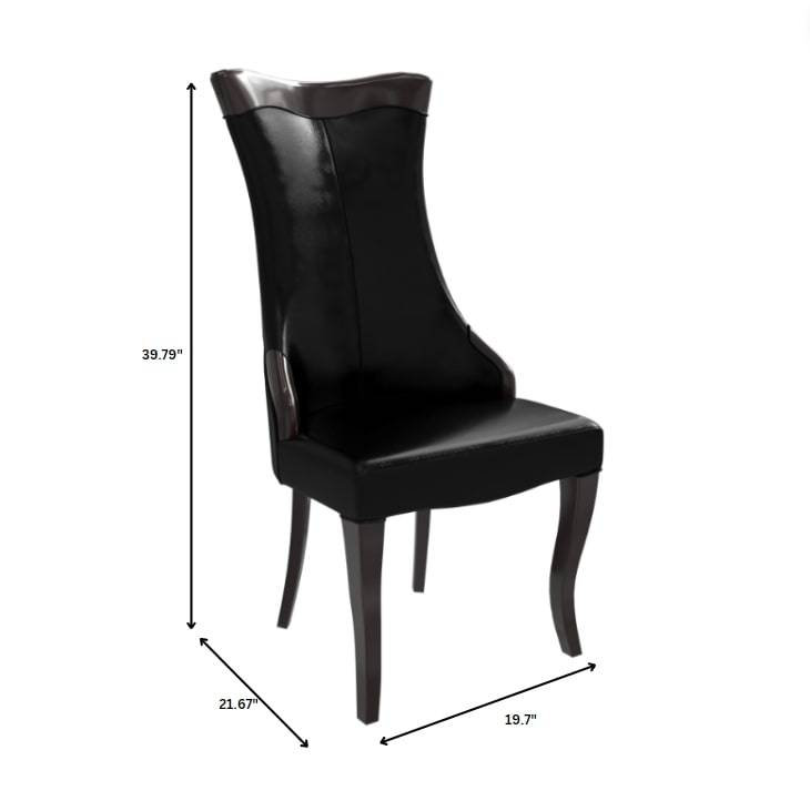 Miramar Upholstered Dining Chair With Rubberwood Legs And High-Back Design, 1, Black