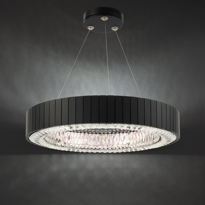 Andean 1 - Light LED Pendant, Charcoal Oak