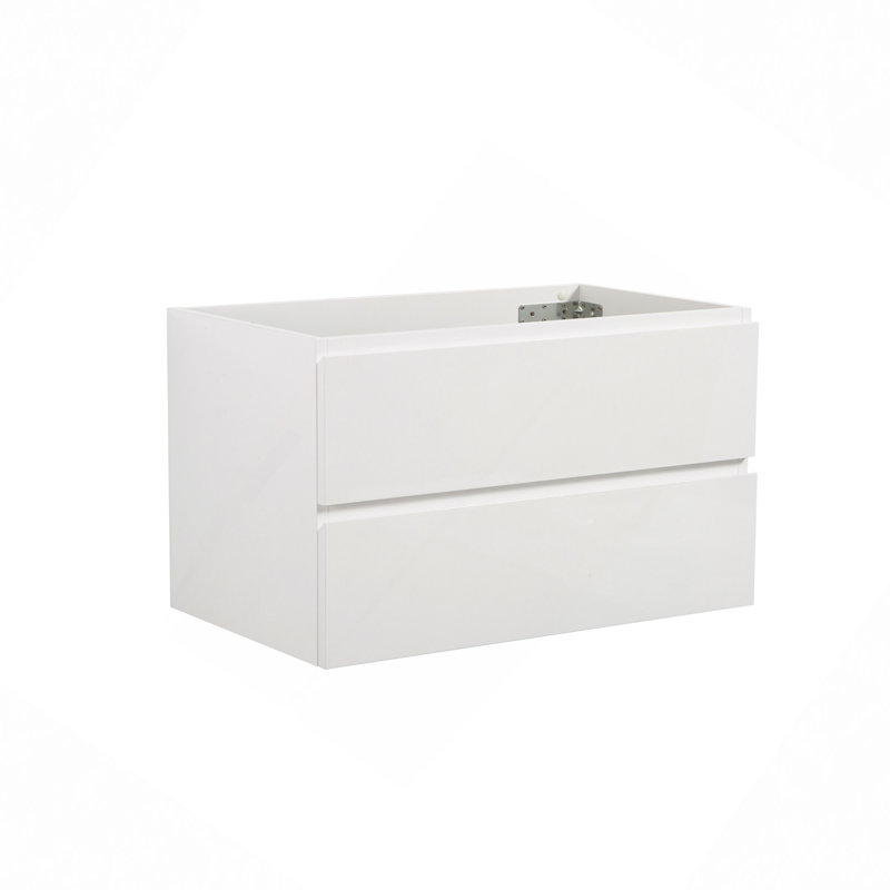 Wall Mount Cabinet WITHOUT Basin, With Two Drawers, Pre-Assembled, White