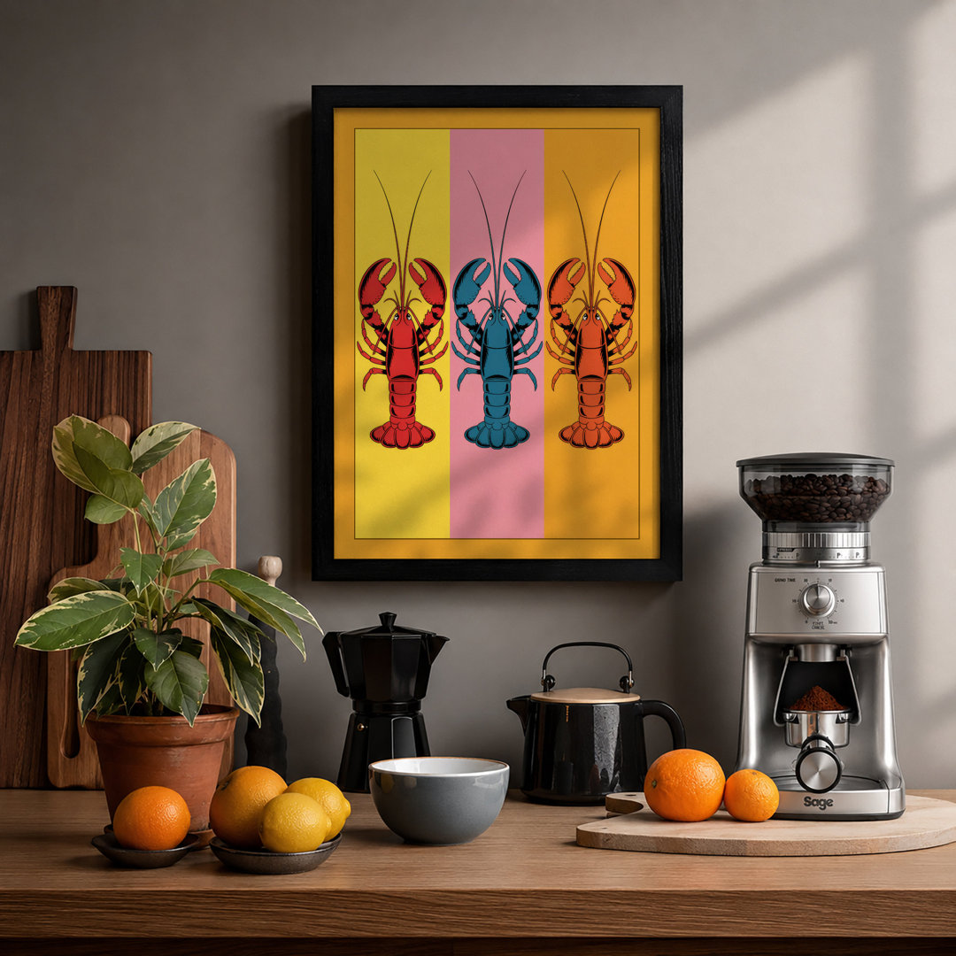 Lobster Trio Pop Art - Framed Print