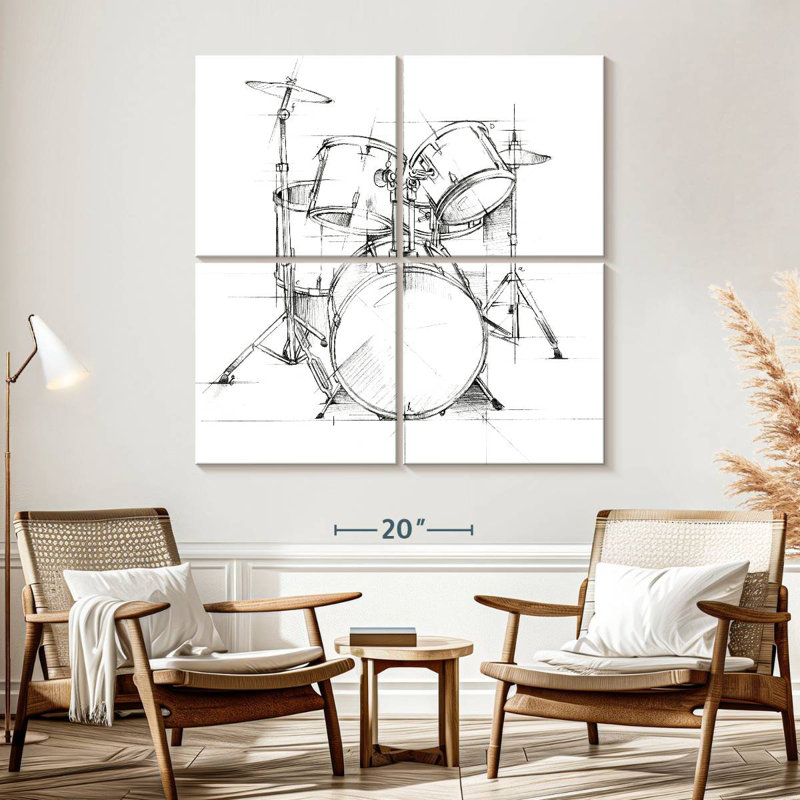 Abarca Drum Sketch, 57" H x 57" W