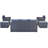 6-Piece All-Weather Wicker PE Rattan Patio Outdoor Dining Conversation Sectional Set With Coffee Table, Wicker Sofas, Ottomans, Removable Cushions-1247424299