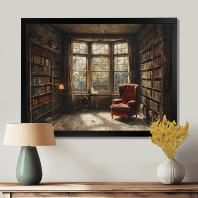 Brown Beige Vintage Library Books I - Libraries Wall Art
