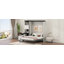 Lit escamotable avec bureau, tablettes et armoires de rangement