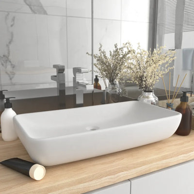 Belfry Bathroom Mcneely 710mm L x 380mm W Ceramic Rectangular Sink