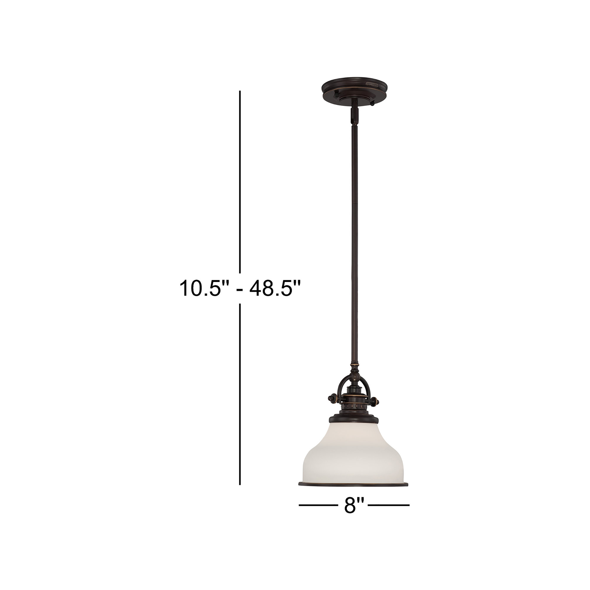 Maybery 1 - Light Single Dome Pendant, Palladian Bronze, Opal Etched Glass, 9.5" H x 8" W x 8" D