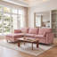 Canapé modulaire en L 108,5 po avec repose-pieds mobile, canapé rembourré en tissu de chenille confortable, canapé en nuage pour salon, appartement, rose-2014285656