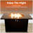 25" H X 42" W Steel Outdoor Fire Pit Table With Lid