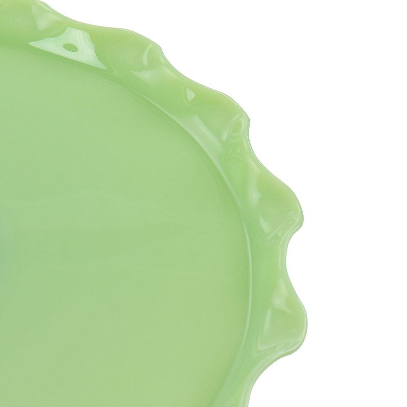 Green Jadeite Glass Round Cake Stand