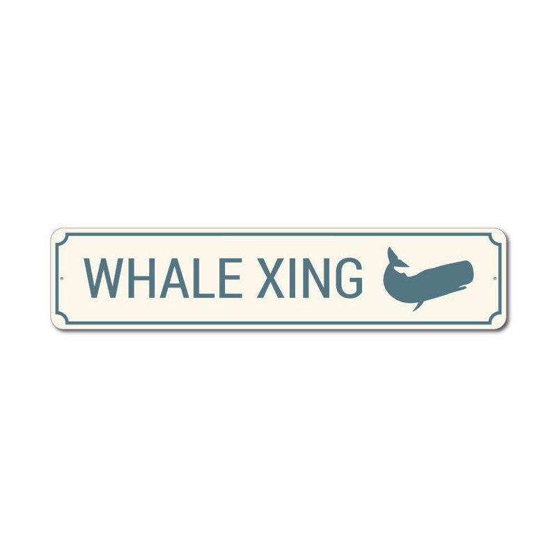 Enseigne baleine en aluminium, H 6 po x l 24 po x P 0,06 po
