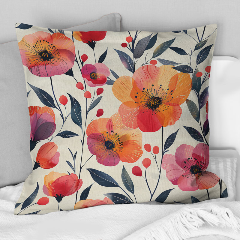 Coussin Orange Fusion, H 16 po x l 16 po