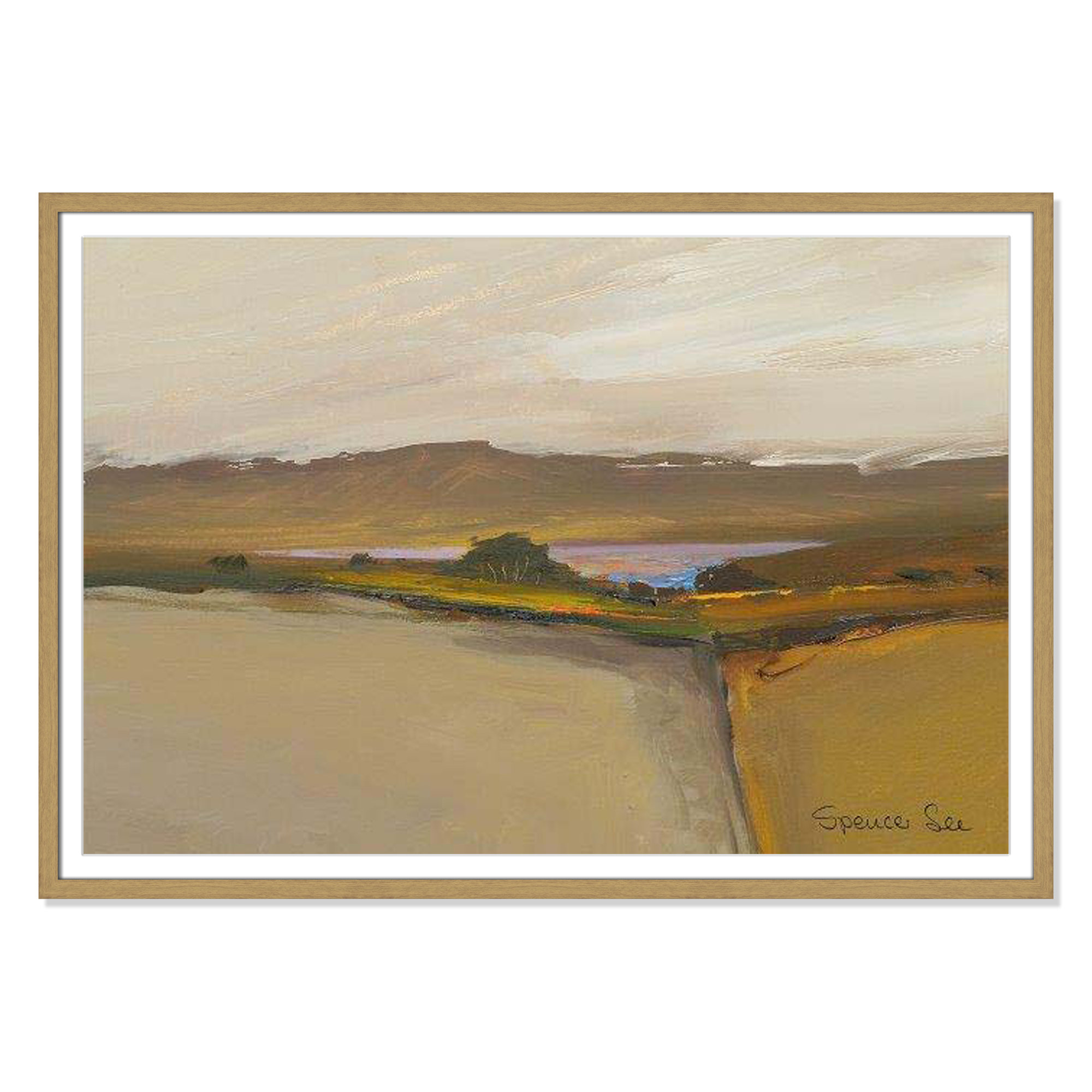 Heaven and Earth IV By Spencer Lee - Framed Art w/ 4 Ply Matboard, Natural Framed, 29.5" H x 41.5" W x 0.75" D