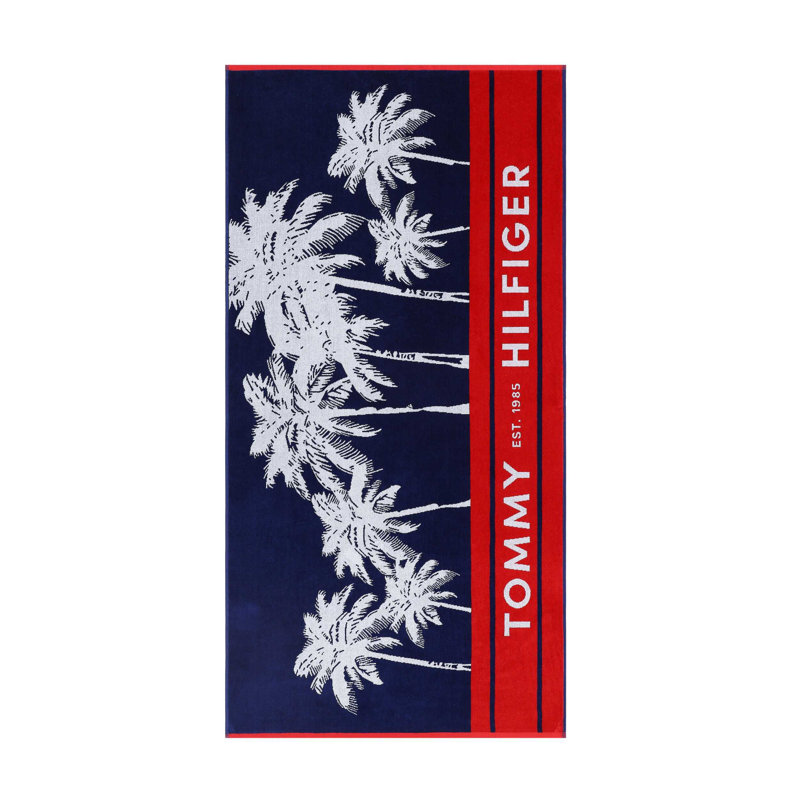 Serviette de plage en coton bleu Tommy Hilfiger Boulevard, Boulevard - bleu