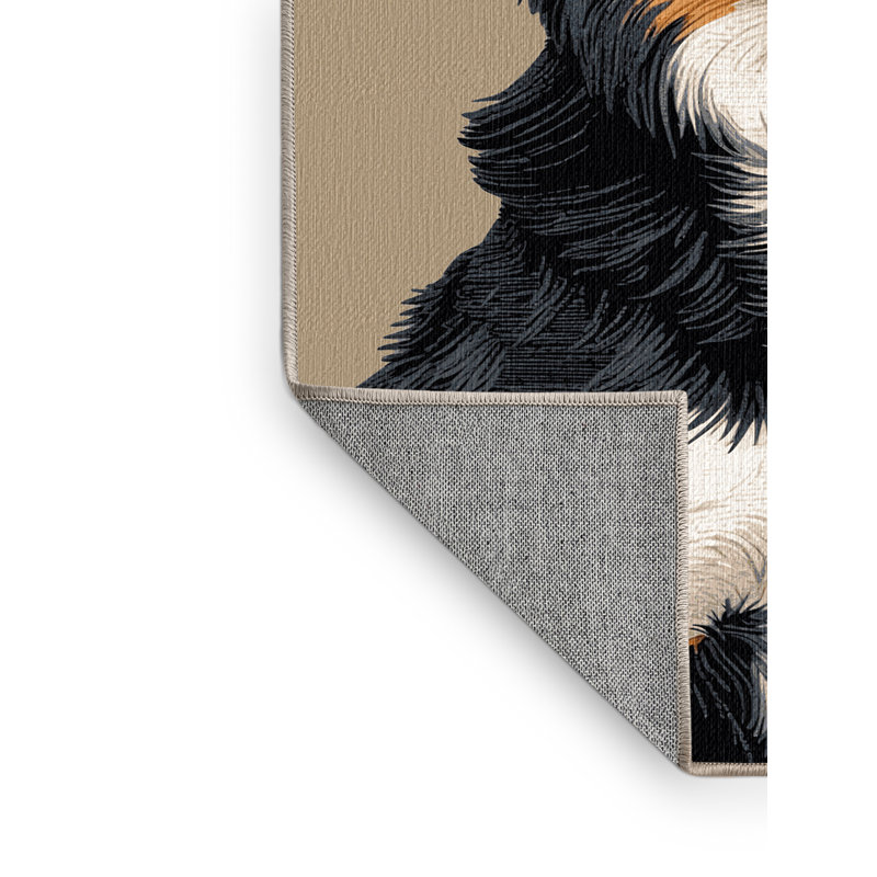  Washable Australian Kelpie Dogs Area Rug, Round 4'