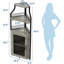 Armoire à vin de coin avec support à vin et porte-verres à 5 niveaux, gris-404033813-404033833