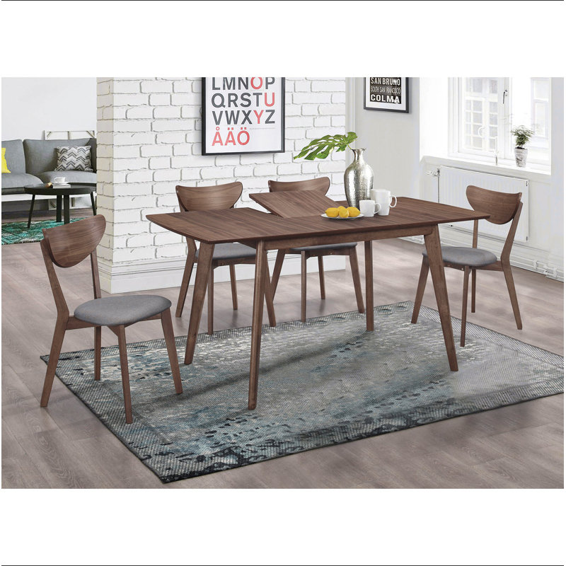 Shorna Grey and Natural Walnut 5-piece Dining Set, Brown