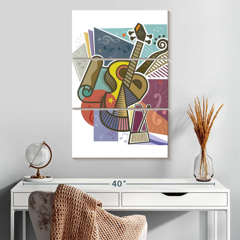 Abarca Decorative Guitar Abstract, 32" H x 20" W