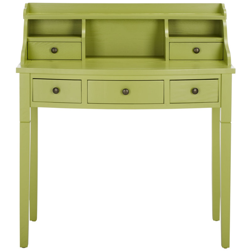 Paignt Secretary Desk with Hutch, Split Pea