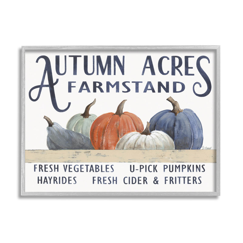 Autumn Acres Farmatt Fall at-297, H 11 po x l 14 po x P 1,5 po, Estampe numérique Farmhouse