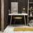 Modern White Study Desk, 39.4 x 29.1 x 23.6 Inches | 100% Melamine Coated Particle Board, Wooden Legs, Thickness: 0.7 Inches | Elegant Scandinavian Design, Perfect for Home Office & Study Spaces